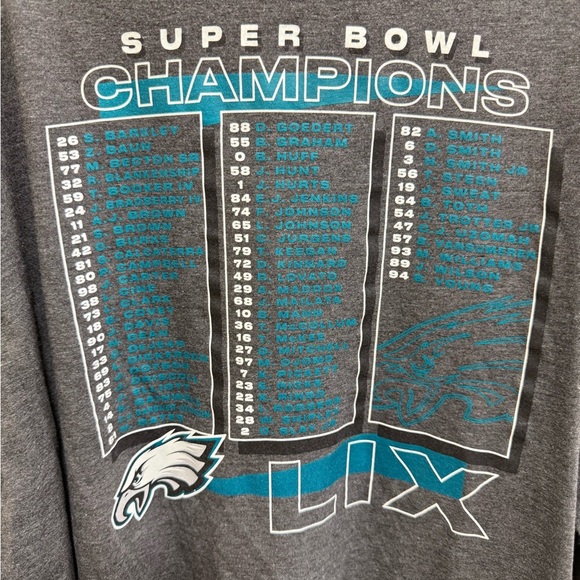 Gray Eagles Super Bowl LIX Champions Shirt, Size XXL - Picture 4 of 4